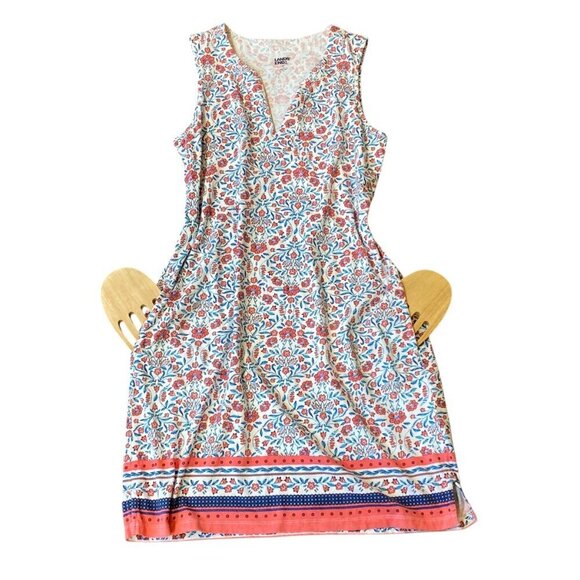 Lands' End Women's 100% Cotton Floral Sleeveless Shift Dress Sz S #349A - Picture 6 of 9